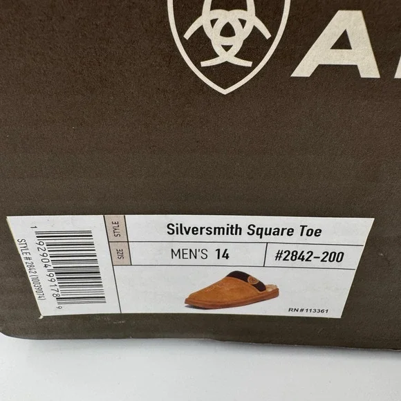 Ariat Mens Brown Leather Western Stitch Faux Fur Lined Scuff Slippers AR2842-200